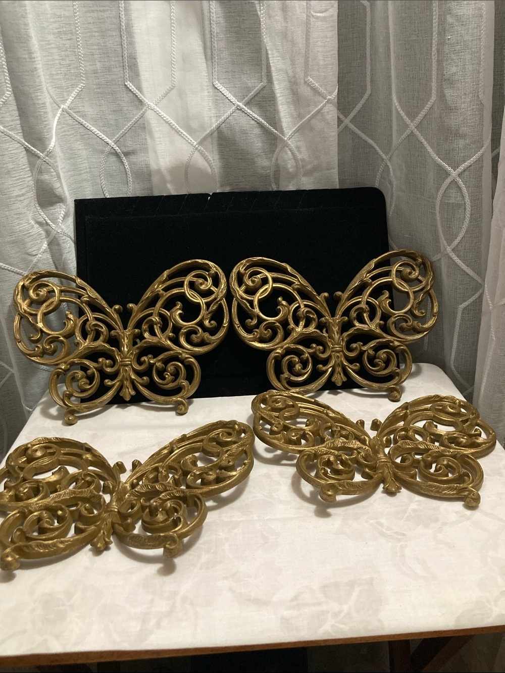 Ornate Gold Butterfly wall, decor, Set - Decorative Home Accent